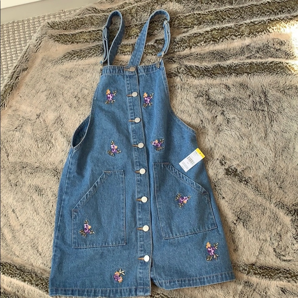 NWT! Denim pinafore overall dress